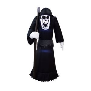 Décorations de jardin gonflables de 7 pieds, Grim Reaper gonflable d'Halloween avec LED pour une décoration extérieure effrayante - Product Image 3