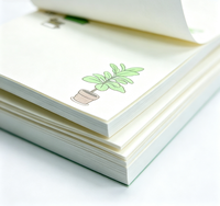Bloc-notes autocollant en carton artistique personnalisé, impression numérique, estampage à chaud, design végétal, bloc-notes mémo, papeterie de bureau, logo