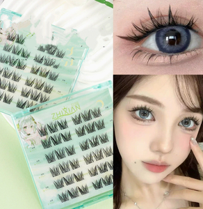 Aesphylash Cils en grappe synthétiques faits à la main CC 0.07mm Logo personnalisé 8-16MM Bande fine 12 rangées Base fine et pointue Cils en grappe - Product Image 1