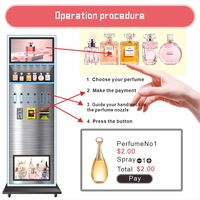 Distributeur automatique de parfum vertical intelligent de luxe avec SDK, retour de monnaie, en acier inoxydable et acrylique, pulvérisateur automatique