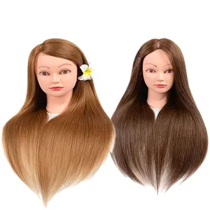 Good Quality Synthetic Fiber Hair Mannequin Doll Head For Hair Styling Training Head Braiding Manikin Cosmetology Head