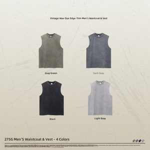 Débardeur Homme Été Style <span class=keywords><strong>Vintage</strong></span> Délavé Coupe Ample Style Urbain Coton Respirant Doux Léger Décontracté - Product Image 2