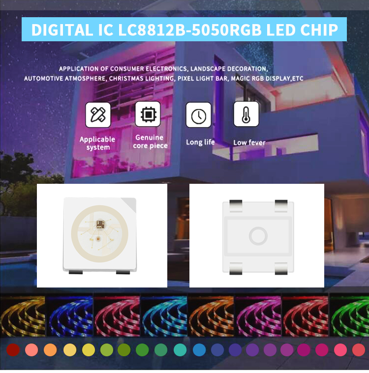 Addressable Individual IC built-in smd 5050 RGB 4PIN sk6812/WS2812/lc8812b compatible RGB LED Chip