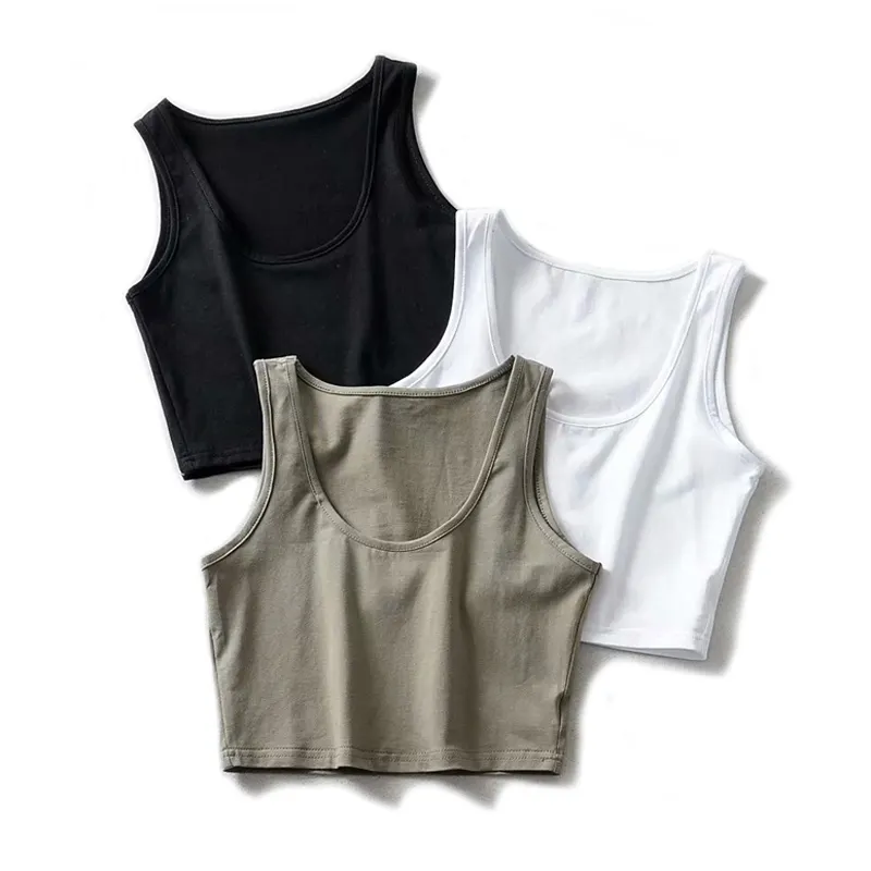 Bulk women sleeveless vest, custom ladies womens cotton tank tops