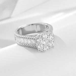 Juego de Anillos de Boda de Plata 925, Joyería Fina al por Mayor, Anillos de Compromiso y Eternidad con Microincrustaciones de Circonio para Mujer - Product Image 5