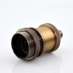 Tête de lampe suspendue rétro Edison, support de lampe rétro européen et américain, tête de lampe E27 en cuivre pur antique brun électroplaqué - Product Image 3