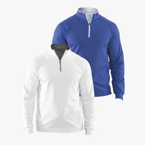 Suéter de Golf Personalizado para Hombre, de Poliéster, 250g, Tejido Francés, Secado Rápido, Color Sólido, Manga Larga, Cierre de Cremallera de 1/4 - Product Image 3