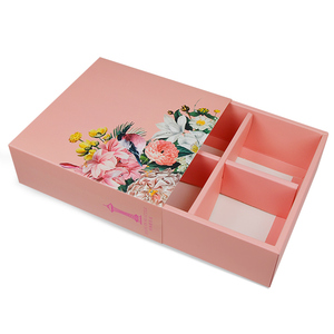 Sang trọng tùy chỉnh thiết kế bánh trung thu màu hồng Hộp ngăn kéo với lỗ và xử lý cho <span class=keywords><strong>Cup</strong></span> bánh Trung Quốc Biscuit bao bì - Product Image 6