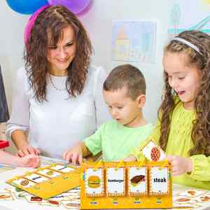 Material Didáctico para Jardín de Infancia y Educación en Casa, Tarjetas de Cognición, Juego de Ortografía de Alimentos, Pizarra Interactiva de Aprendizaje - Product Image 4