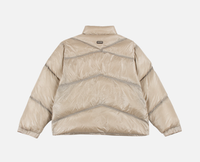 Veste surdimensionnée personnalisée en duvet de canard Vêtements d'hiver pour hommes Manteau Camo Print Ultra Léger Plume Casual Logo Noir Imprimé Nylon