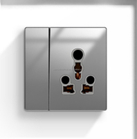KLASS - Enchufe múltiple de pared tipo 1 de Pakistán, diseño más reciente, enchufe eléctrico de China, color gris, 10 años de garantía