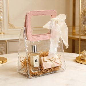 Bolsa de Mano Transparente de PVC de Alta Gama con Logotipo Personalizado, Modelo 041, para Regalos de Boda, Dulces y Recuerdos - Product Image 3