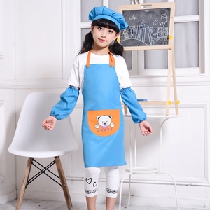 ชุดผ้ากันเปื้อนเด็ก ลายการ์ตูน สำหรับ<span class=keywords><strong>ทำ</strong></span>ขนม <span class=keywords><strong>ทำ</strong></span><span class=keywords><strong>อาหาร</strong></span> พร้อมหมวกเชฟและปลอกแขน - Product Image 4
