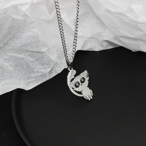 Anime <span class=keywords><strong>Suzume</strong></span> No Tojimari Daijin Cat Charm Chain Necklace for Men Women Collier pendentif en acier inoxydable Fans Cosplay Jewelry - Product Image 4