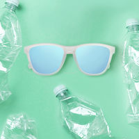 Lunettes de soleil mode unisexe en plastique, verres respectueux de l'environnement, finition caoutchouc, article à la mode, 2024, RPET, 2022
