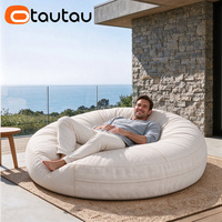 OTAUTAU Housse de pouf géant rond moderne en tissu, inclinable, pour extérieur, flottant pour piscine, convertible en canapé-lit DD213, sans rembourrage