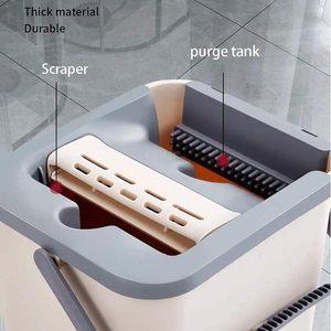 Juego de Mopa y Cubeta Autolimpiante de Piso Plano, Manos Libres, para Limpieza Profesional del Hogar, con Almohadillas de Microfibra Lavables para Cabello - Product Image 4