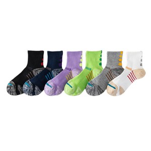Athletic <b>Socks</b> Thickened Terry Sole For <b>Running</b> Basketball Badminton Tennis Purple Green White Black Navy Blue Gray Cotton - Product Image 5
