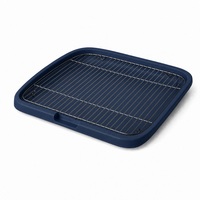 Bac d'entraînement pour animaux de compagnie 65 x 50 x 6,5 cm, grille en fil métallique, bac à litière pour chien, grille de toilette en PP pour l'entraînement des chiots en intérieur