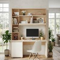 Bureau d'écriture multifonctionnel durable de style bois naturel pour villa, bureau à domicile