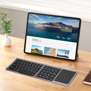 Clavier Bluetooth sans fil rechargeable, silencieux, portable, ultra-fin, pliable, avec pavé tactile pour ordinateur de bureau - Product Image 2