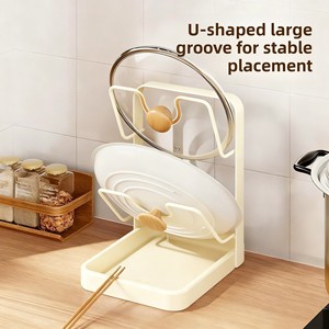 Support de rangement multifonctionnel sur pied pour couvercles de casseroles, avec planche à découper multi-niveaux et séchoir à vaisselle – Meilleures ventes - Product Image 5