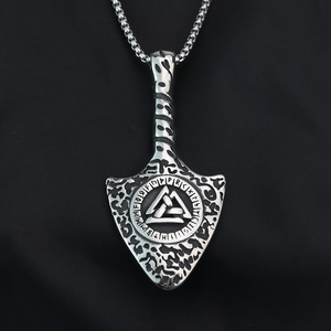 Collar con colgante de hacha vikinga de acero inoxidable yunnique para hombre, diseño geométrico, regalo, joyería, accesorio de moda - Product Image 2