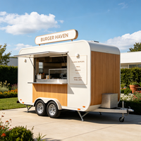 Chariot de restauration mobile en acier inoxydable de 8 pieds, remorque tractable avec évier, friteuse et fenêtre de service LED pour snacks
