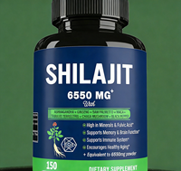 Capsules de résine de Shilajit de l'Himalaya OEM avec Ashwagandha, Ginseng, Saw Palmetto - Complément alimentaire à base de plantes pour adultes, améliore l'immunité, 60 capsules
