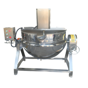 Bouilloire revêtue de chauffage électrique de vapeur de gaz avec l'agitateur/bouilloire revêtue industrielle avec le mélangeur/cuiseur revêtu de bouilloire - Product Image 4