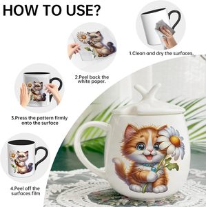 12 Piezas de Papel de Transferencia UV <span class=keywords><strong>para</strong></span> Decoración de Tazas, Vasos y Accesorios - Creatividad DIY, Alta Viscosidad, UV Suave - Product Image 6