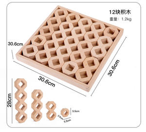 Children's INS Wooden Light-Transmitting Educational Building Block Set with Assembly Cube Rainbow <strong>Gem</strong> Crystal Building Blocks - Product Image 5