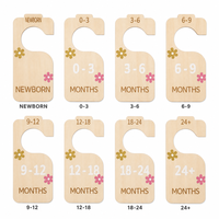 Lot de 8 magnifiques cintres en bois double face pour vêtements de bébé, organisateur de taille pour décoration de chambre d'enfant style bohème