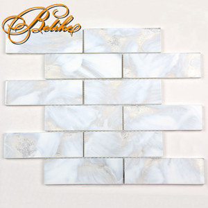 Mosaïque murale en verre premium doré nuageux, nouveau style, décoration intérieure, superbe crédence pour villa, design magnifique - Product Image 5