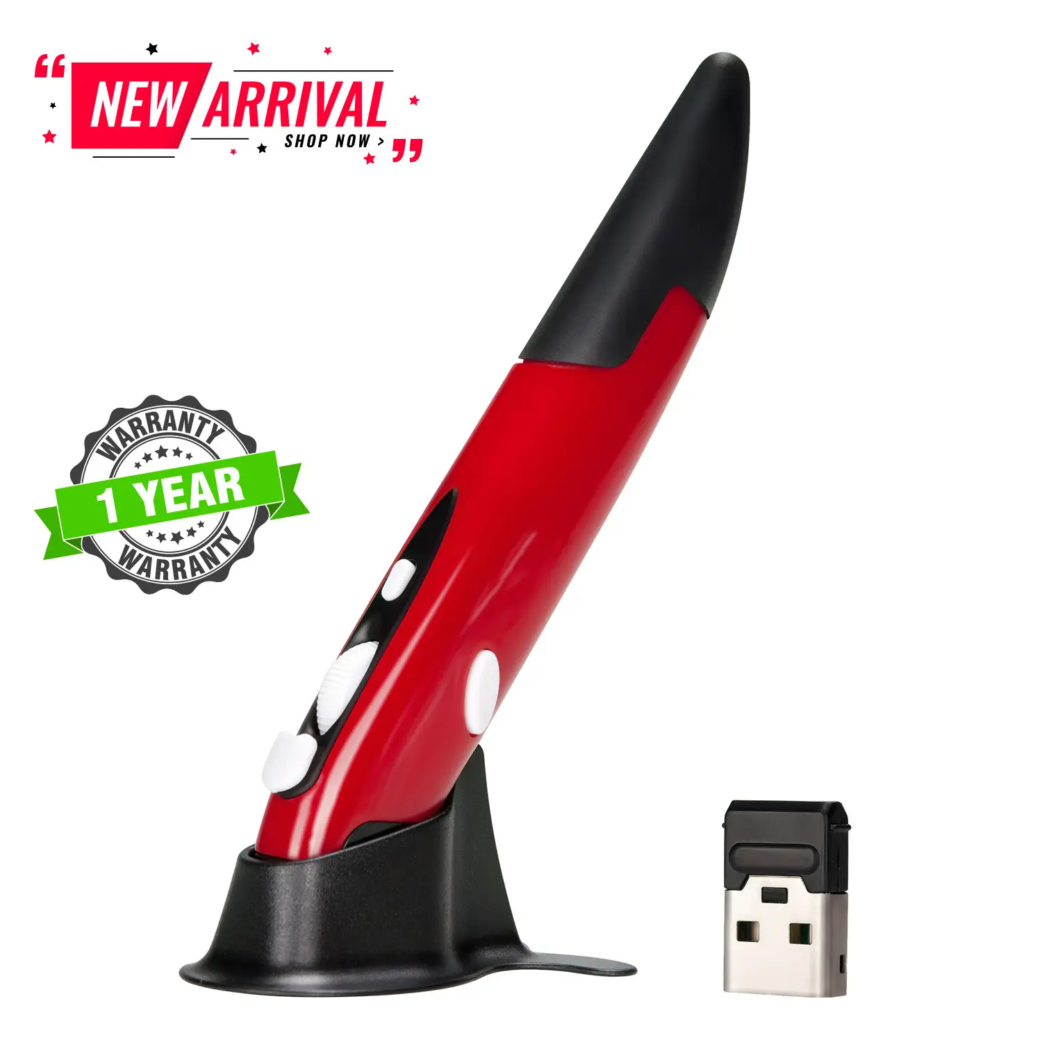 New High quality Mini 2.4GHz Wireless Optical Pen Mouse1600DPI pencil mouse pen click mouse