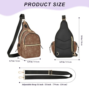 New Arrival Hawaiian Brown Tiare Flower Waterproof Sling Crossbody Bag Custom Outdoor <b>Small</b> Chest Bag Women's Messenger Bags - Product Image 3