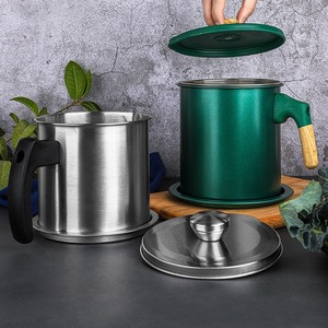 Oil Can Cylinder with Handle Clip on Lid <b>Large</b> Capacity Kitchen Storage Container Made in China - Product Image 1
