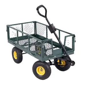 Portable Heavy Duty Steel 4 Wheel Beach Wagon Atv Tire Hauling Car Tool Grocery Food Cart hand Trolley