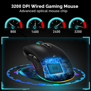 Ergonomique usb filaire de jeu RVB souris <span class=keywords><strong>gamer</strong></span> avec 4 modes de rétroéclairage - Product Image 4