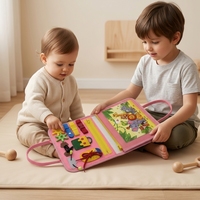 Livre d'activités Montessori personnalisable en feutre, livre silencieux, livre sensoriel pour bébé, apprentissage sensoriel, livres à autocollants magiques réutilisables, jouet pour enfants