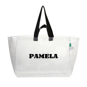 Customizable Eco-Friendly Large Reusable Polypropylene PP Woven Shopping Tote <b>Bag</b> Clear <b>Transparent</b> Custom Heat Transfer Letter - Product Image 4