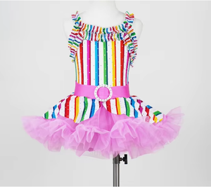 J000077 Vestido <span class=keywords><strong>de</strong></span> Ballet Profesional Niñas Lindo Arco Iris Colorido Punto <span class=keywords><strong>de</strong></span> Onda Vestido <span class=keywords><strong>de</strong></span> Tutú <span class=keywords><strong>de</strong></span> Ballet Niños Escenario Ropa <span class=keywords><strong>de</strong></span> Baile - Product Image 5