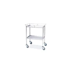 HOT SALE CE Approved Stainless Steel 2 Shelves Medical Trolley Cart