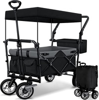 Chariot de plage de sable pliable chariot pliant Camping chariot de plage poussette de bébé chariot pliant avec auvent pour les enfants