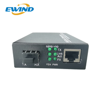 Commutateur Ethernet convertisseur de média fibre optique pOE modèle unique onduleur hybride Ethernet rapide intelligent 2 ports