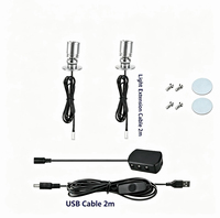 2 mini-projecteurs LED USB 5V avec fonction de gradation et d'effet de respiration, pour vitrine à bijoux, cave à vin, présentoir d'exposition