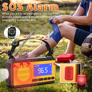 Bán Hot 10000mAh có thể sạc lại Dynamo Powerbank Led Đọc ánh sáng khẩn cấp năng lượng mặt trời Hand Crank đài phát thanh - Product Image 4