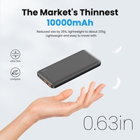Batterie externe ultra-fine 10000 mAh, chargeur portable rapide double USB, batterie externe haute capacité pour téléphone portable
