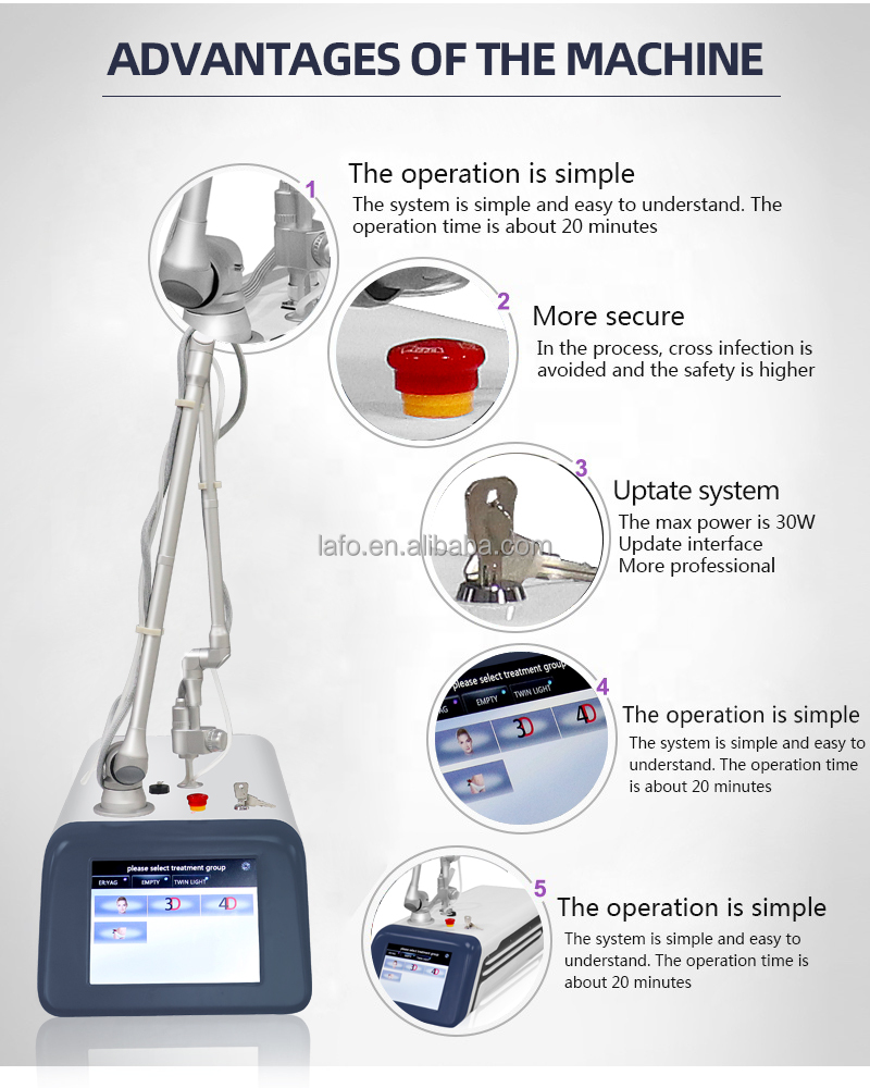 Top selling Portable laser co2 fractional / co2 fractional laser / fractional co2 laser machine for skin rejuvenation