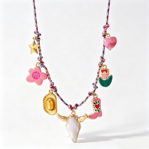 Collar de Cuerda Trenzada Asu Boho Chic con Dijes de Pez, Estrella de Mar y Ojo Religioso - Joyería de Playa de Verano para Mujer - Product Image 5
